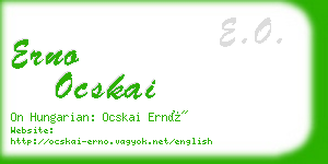 erno ocskai business card